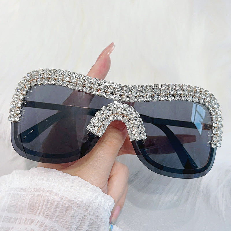 Wholesale Diamond Frameless Trimmed Diamond Sunglasses